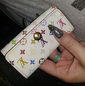 Louis Vuitton white multicolore 4 key holder